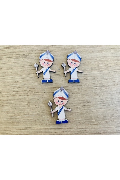 guluslazerkesim 15 Adet Sünnet Çocuğu Desenli Ahşap Figür 4 Cm
