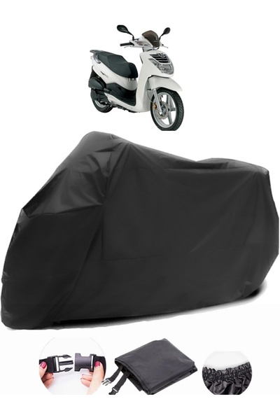 AutoEN Peugeot LXR 200i Black Motorcycle Tarpaulin Waterproof Durable Fabric