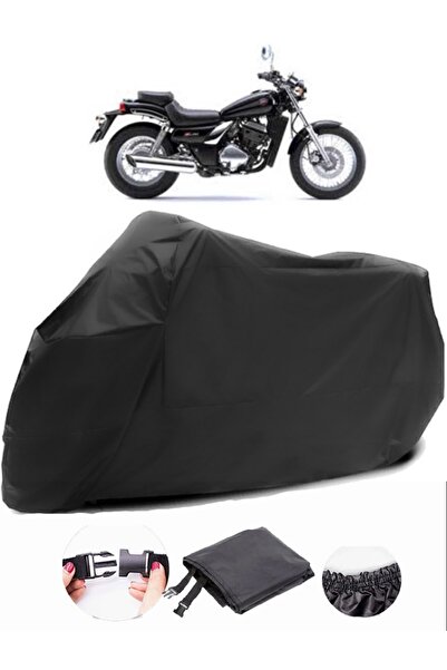 AutoEN Kawasaki EL 250 Black Motorcycle Tarpaulin Waterproof Durable Fabric