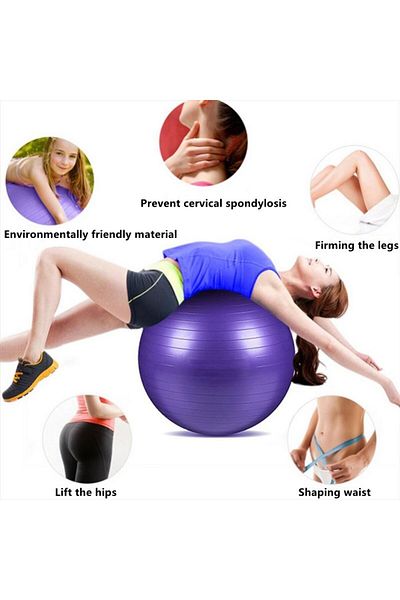 pekial CKSpor 55 cm Pilates Ball Durable Yoga Pilates Exercise Ball And Inflating Pump