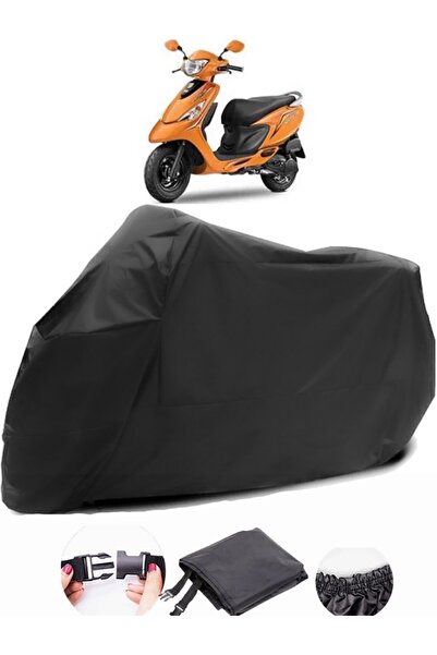 AutoEN TVS Scooty Zest 110 Black Motorcycle Tarpaulin Waterproof Durable Fabric