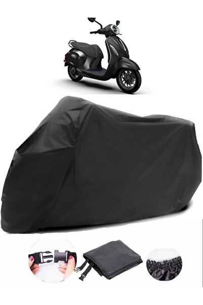 AutoEN مشمع دراجة نارية أسود من Bajaj Chetak، نسيج متين مقاوم للماء