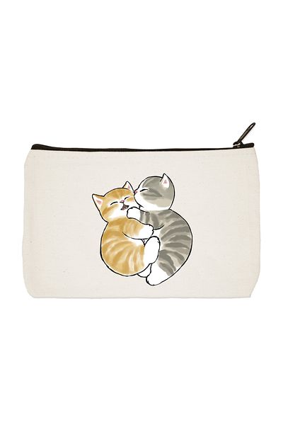 designedfy Έντυπη υφασμάτινη τσάντα μακιγιάζ Gamer Cats 2, θήκη για στυλό, τσάντα, πορτοφόλι