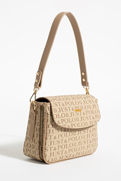 Just Polo Yeni Sezon Kolon Askılı 4 Bölmeli Vizon Kadın Omuz Çantası 25x15cm ...