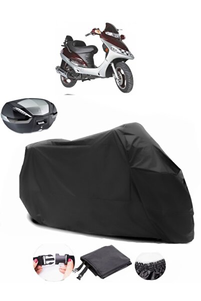 AutoEN Mondial 150 RE Rear Bag Compatible Black Motorcycle Tarpaulin Waterpro...