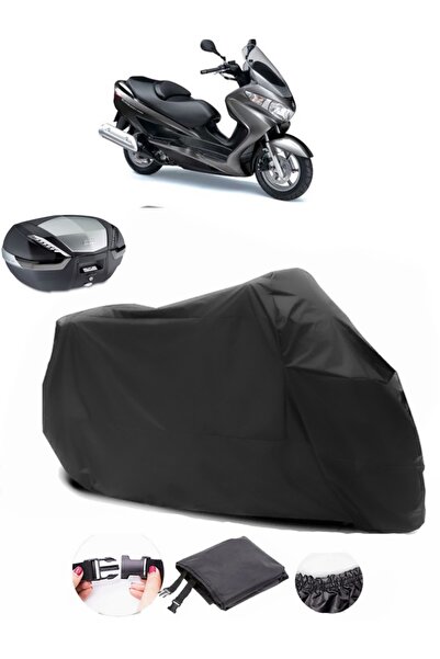 AutoEN Suzuki Burgman UH 200 Rear Bag Compatible Black Motorcycle Tarpaulin W...