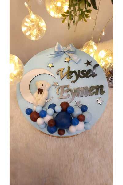 Sevil Tasarım Bubble Mavi Erkek Bebek Kapı Süsü &