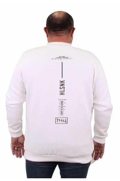 Starbattal Ανδρικό μεγάλο μέγεθος Crew Neck Sweat Hlsnk 23204 ECRU