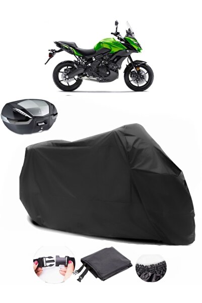 AutoEN Kawasaki KLE 650 Versys Rear Bag Compatible Black Motorcycle Tarpaulin...