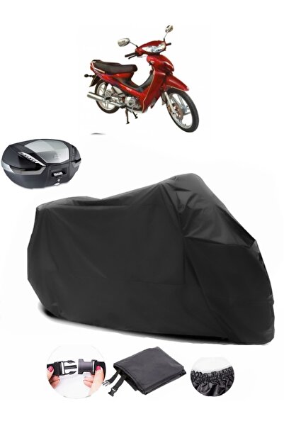 AutoEN Mondial 110 FT Rear Bag Compatible Black Motorcycle Tarpaulin Waterproof Durable Fabric