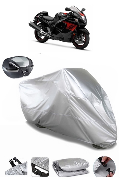 AutoEN Suzuki GSX-R 1300 Hayabusa Rear Bag Compatible Motorcycle Tarpaulin Lu...