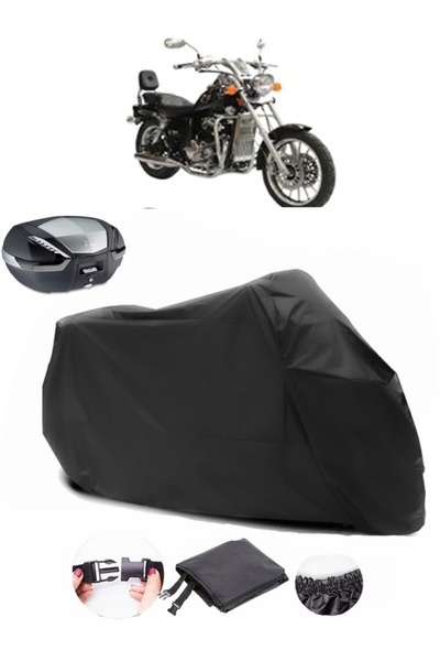 AutoEN Asian Pars 250 Back Bag Compatible Black Motorcycle Tarpaulin Waterproof Durable Fabric