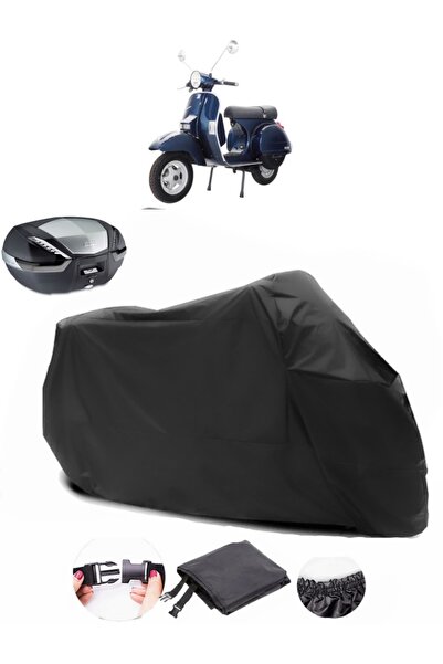 AutoEN Vespa PX 200 Back Bag Compatible Black Motorcycle Tarpaulin Waterproof...