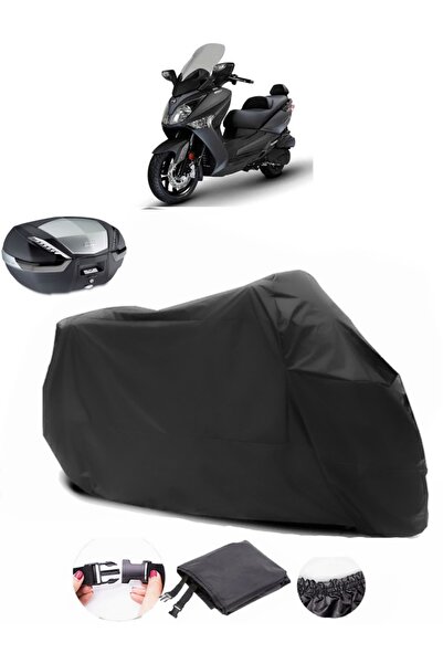 AutoEN حقيبة خلفية SYM Joymax 250i متوافقة مع القماش المشمع الأسود للدراجات النارية، نسيج متين مقاوم للماء