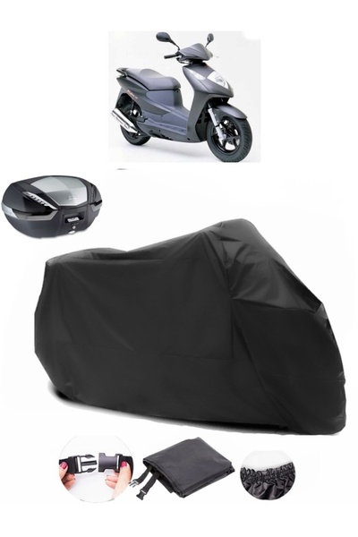 AutoEN Honda Dylan 150 Rear Bag Compatible Black Motorcycle Tarpaulin Waterproof Durable Fabric