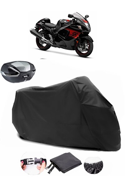 AutoEN Suzuki GSX-R 1300 Hayabusa Rear Bag Compatible Black Motorcycle Tarpaulin Waterproof Durable Fabric