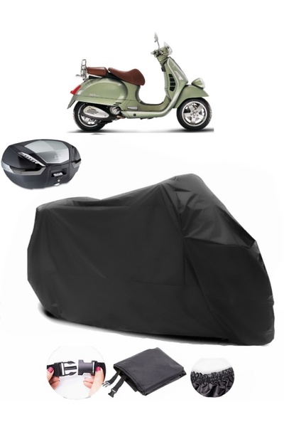 AutoEN Vespa GTV 250 ie Rear Bag Compatible Black Motorcycle Tarpaulin Waterp...