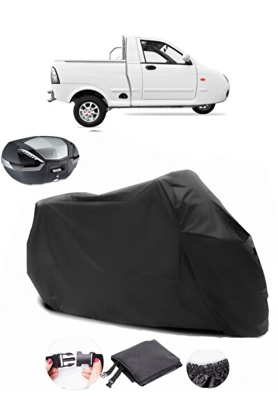 AutoEN Yuki Pickup 600 Rear Bag Compatible Black Motorcycle Tarpaulin Waterproof Durable Fabric