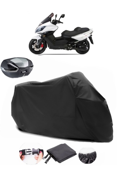 AutoEN Kymco Xciting 500i R Rear Bag Compatible Black Motorcycle Tarpaulin Wa...