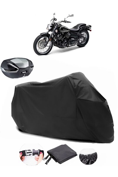 AutoEN Yamaha XVS 650 Drag Star Rear Bag Compatible Black Motorcycle Tarpauli...