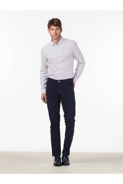 Kip Men's Navy Blue Trousers - PANT-56
