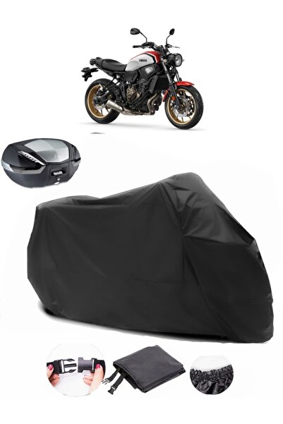 AutoEN Yamaha XSR 700 Rear Bag Compatible Black Motorcycle Tarpaulin Waterproof Durable Fabric
