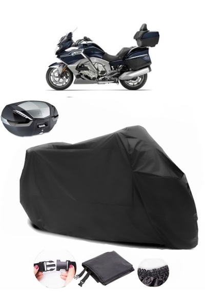 AutoEN BMW K 1600 GTL Rear Bag Compatible Black Motorcycle Tarpaulin Waterproof Durable Fabric