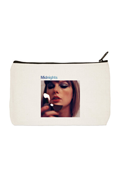 designedfy حقيبة مكياج من القماش المطبوع من منتصف الليل، وحامل أقلام، وحقيبة يد