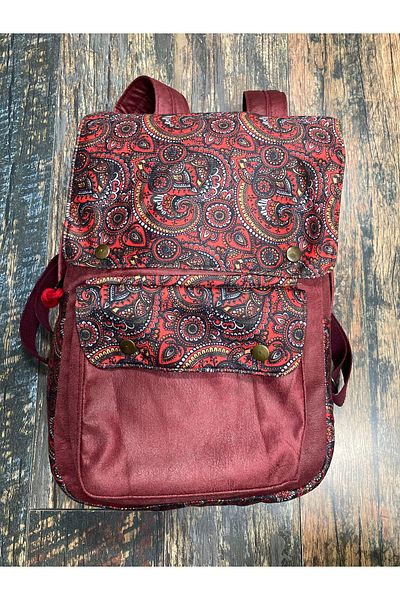Street Bag Ethnic Authentic Bohemian Pattern Backpack with Cover Daily Travel Camping Use