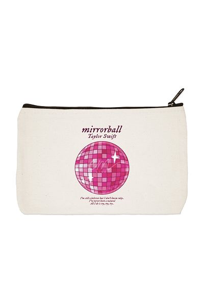 designedfy Taylor Swift Mirrorbal Printed υφασμάτινη τσάντα μακιγιάζ, θήκη για στυλό, τσάντα χειρός