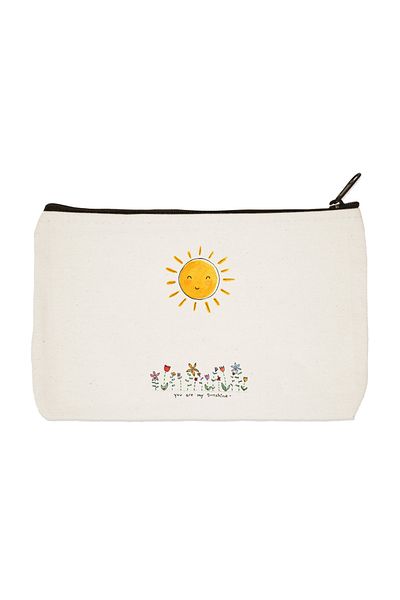 designedfy Sunshine Printed υφασμάτινη τσάντα μακιγιάζ, θήκη για στυλό, τσάντα χειρός