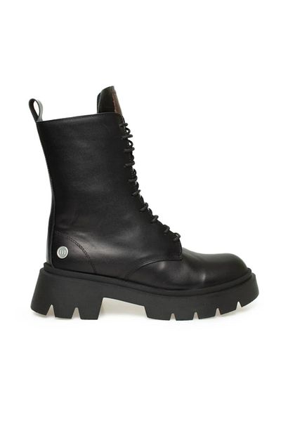 Mammamia D24Kb-4165 Black Skin Women's Leather Boots