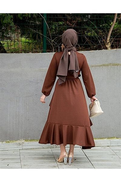 VOLT CLOTHİNG Μακρύ Φόρεμα Ειδικής Περίστασης με ζώνη Flounce