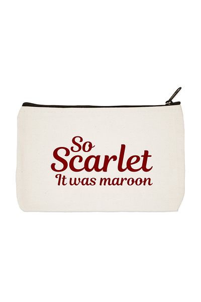 designedfy So Scarlet The Maroon Printed υφασμάτινη τσάντα μακιγιάζ, θήκη για στυλό, τσάντα χειρός
