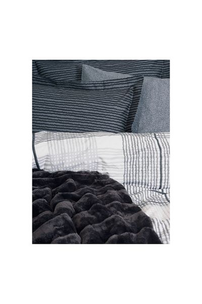 Cotton Box Set cuvertură dublă cu pătură neagră netedă