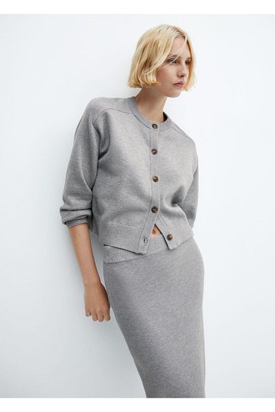MANGO Woman Decorative sequin cardigan