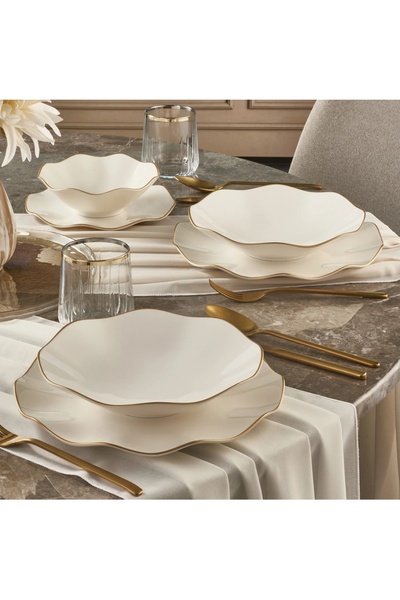 Güral GÜRAL Porselen NESRİN Bone 26 parça 6 kişilik yemek takımı