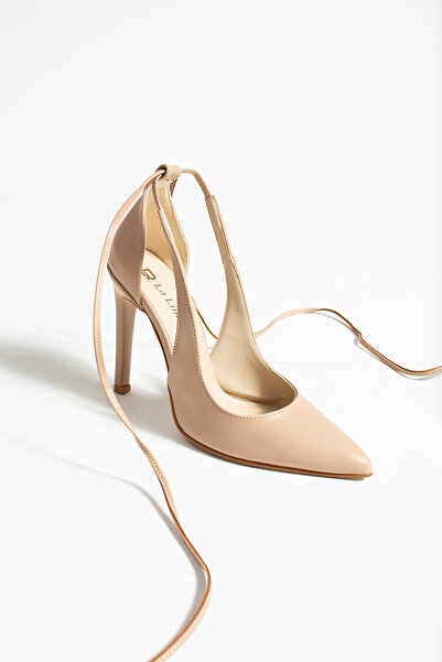 La Limar 10,5 cm nahé boty na jehlovém podpatku s páskem na kotník