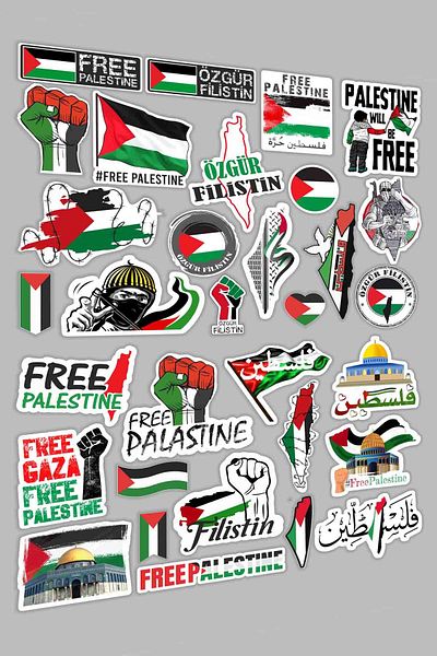 Vice Palestine Themed Sticker Set - Free Palestine - Free Palestine - 32 pieces
