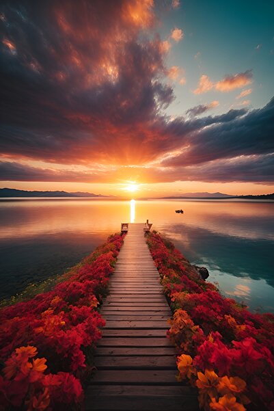 LİLYHOBBYLAND Renkli Baskılı Sayılarla Boyama Hobi Seti (Çerçeveli) 60x75 cm:...