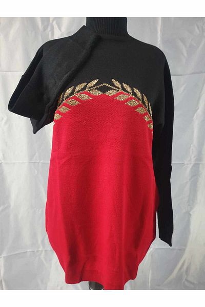 sercan konfeksiyon SWEATER TUNIC FISHER COLLAR WITH HANDLE RUBBER