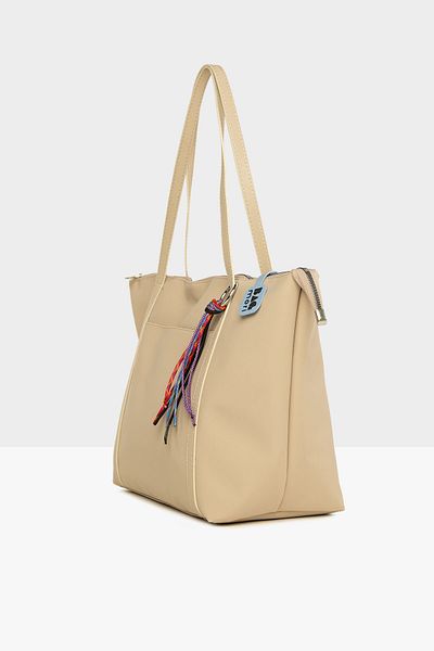 Bagmori Geantă tote pentru femei, colorată, din satin, cu ciucuri, M000008174