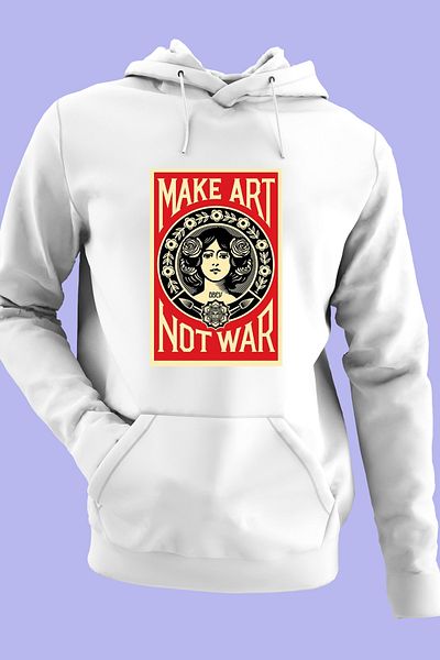 Raf Coll Φούτερ Unisex Oversize με κουκούλα Picture And Combat Design Ψηφιακή εκτύπωση με δύο κλωστές Fleece