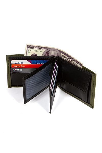 tuldar Men's Khaki Leather Card Holder and Wallet with Coin Case (8X11CM)