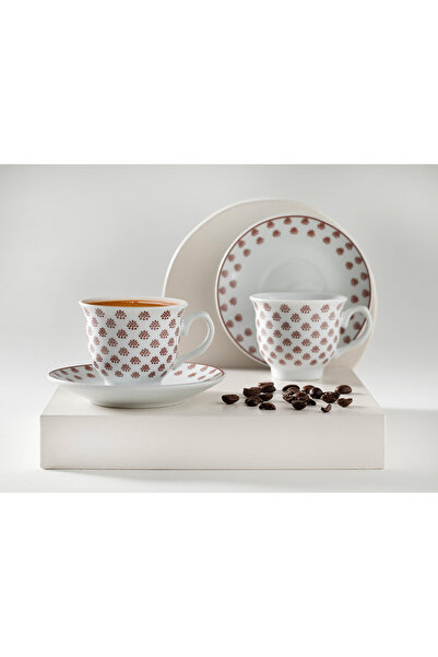 English Home Mindy Porcelain 4 Pieces Coffee Cup Set for 2 People 80 Ml Clare...