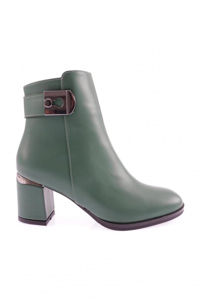 DGN Heeled Buckle Short Boots Green 5132101