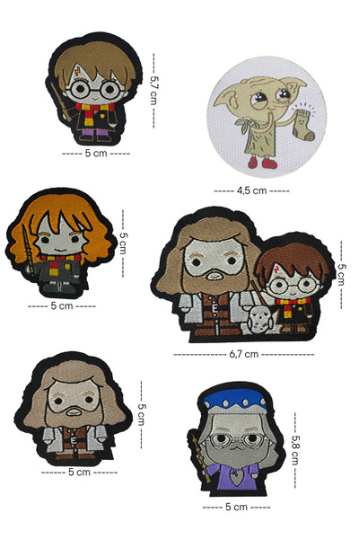 Megas Etiket Ütü Ile Yapışan Harry Potter 6'lı Dokuma Arma/yama Set