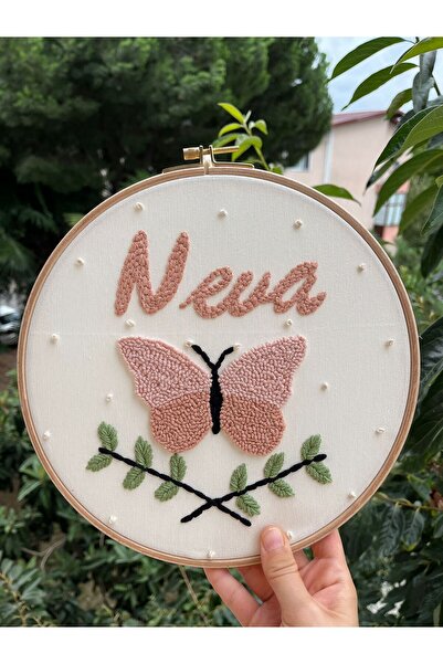 punch passion Bebek kapı süsü, hastane kapı süsü,  25 cm, punch nakışlı, isim...