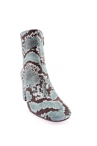 DGN Γυναικείες μπότες με τακούνι Petrol Snake Blunt Toe - 217112821