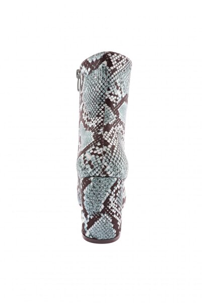 DGN Kadın Küt Burun Topuklu Bot Petrol Yılan 217112821